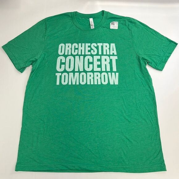 Orchestra Concert Tomorrow Unisex Green Short Sleeve T-Shirt Size XL - Picture 1 of 6